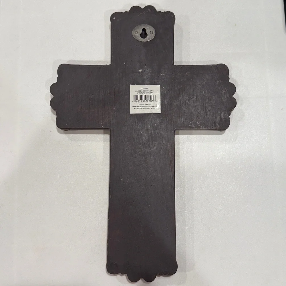 Decorative Brown and Pink Wall Cross
